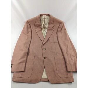 Vtg Christian Western Brooks Mens Salmon Pink Coat Suit Blazer Jacket Chest 42"